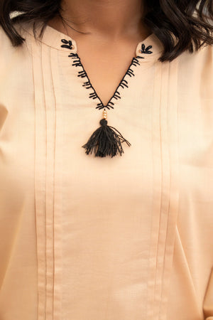 2 Piece Beige Lawn Suit Ready To Wear - AR-S2-05 - ARFARIWAJ