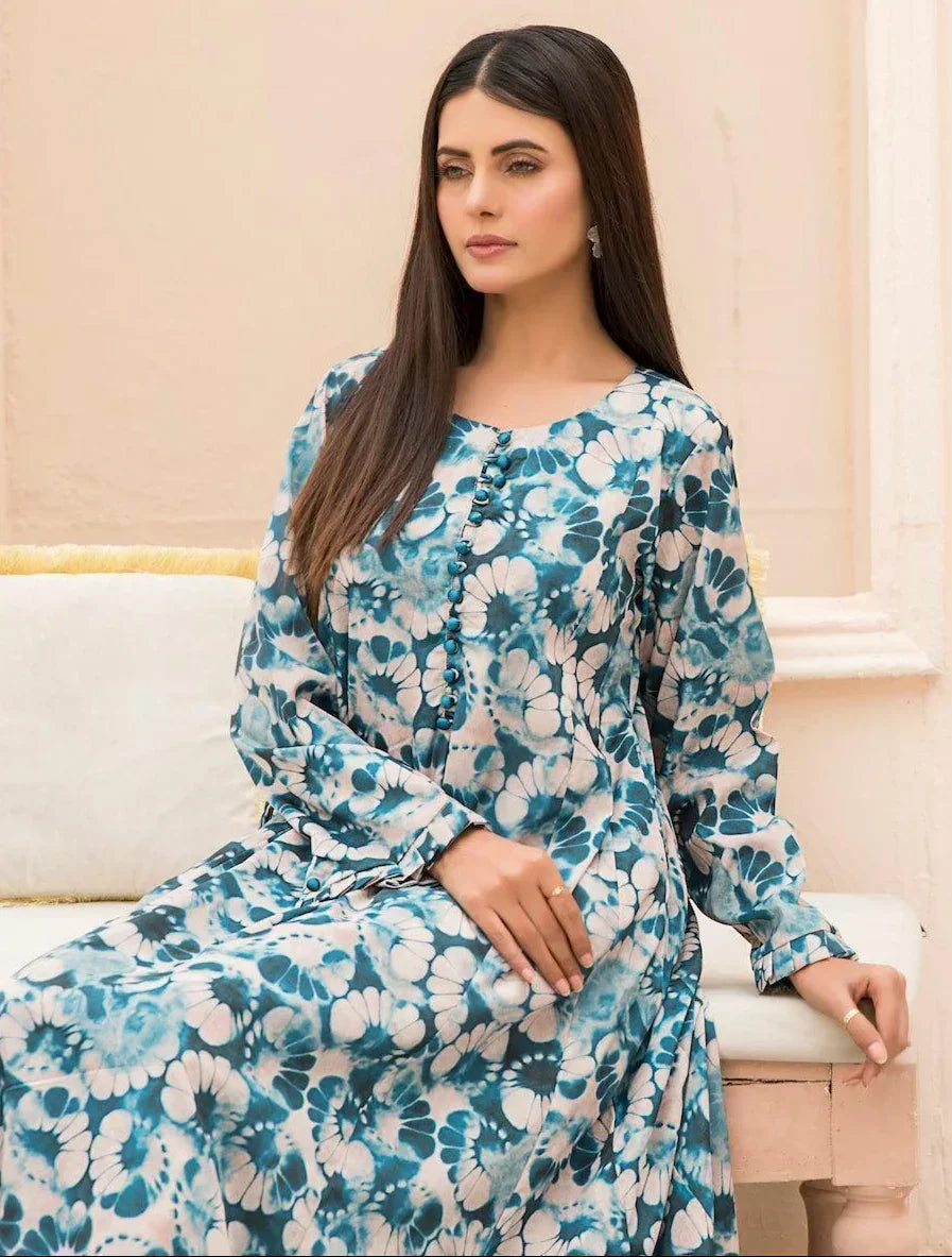 2 Piece Printed Silk RTW Suit - AR-3182-Mellow - ARFARIWAJ