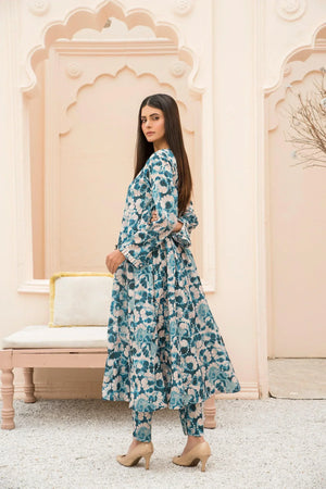 2 Piece Printed Silk RTW Suit - AR-3182-Mellow - ARFARIWAJ