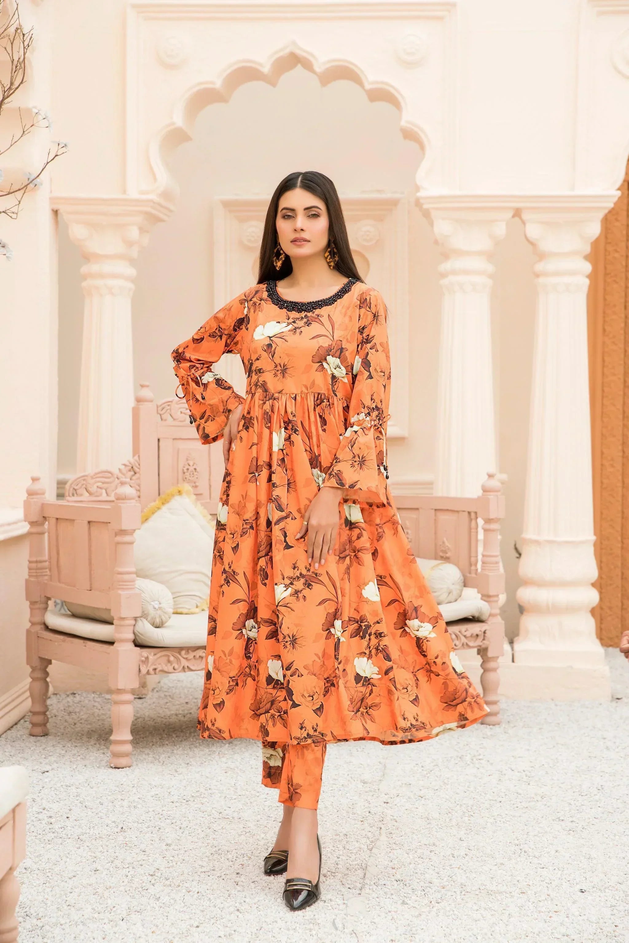 2 Piece Printed Silk Suit RTW -AR-3181-Cimmanon - ARFARIWAJ