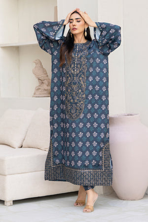 2 Piece Ready To Wear Blue Silk Suit - AR-3925 - ARFARIWAJ