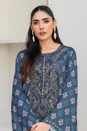 2 Piece Ready To Wear Blue Silk Suit - AR-3925 - ARFARIWAJ