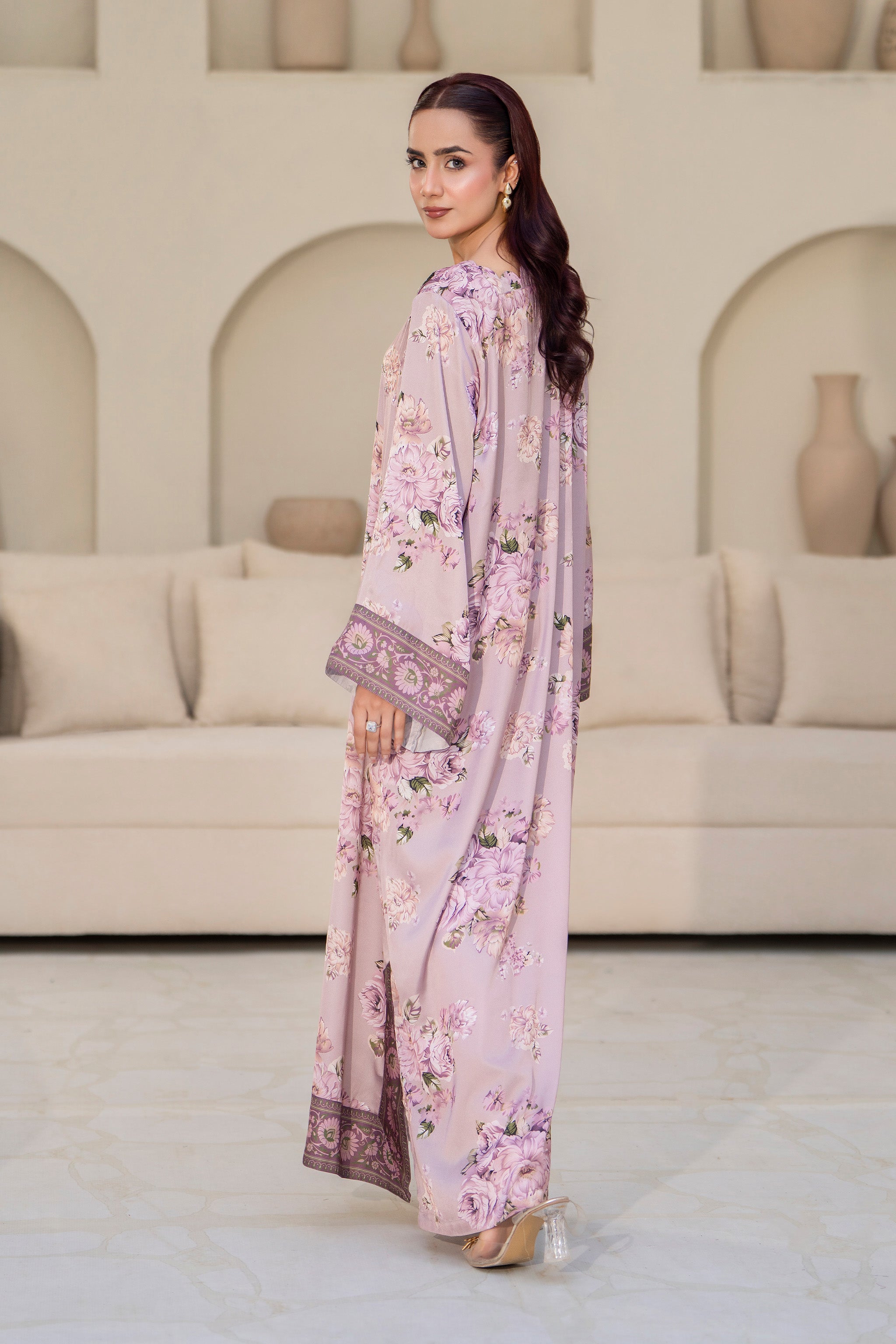 2 Piece Ready To Wear Lilac Silk Suit - AR-3932 - ARFARIWAJ