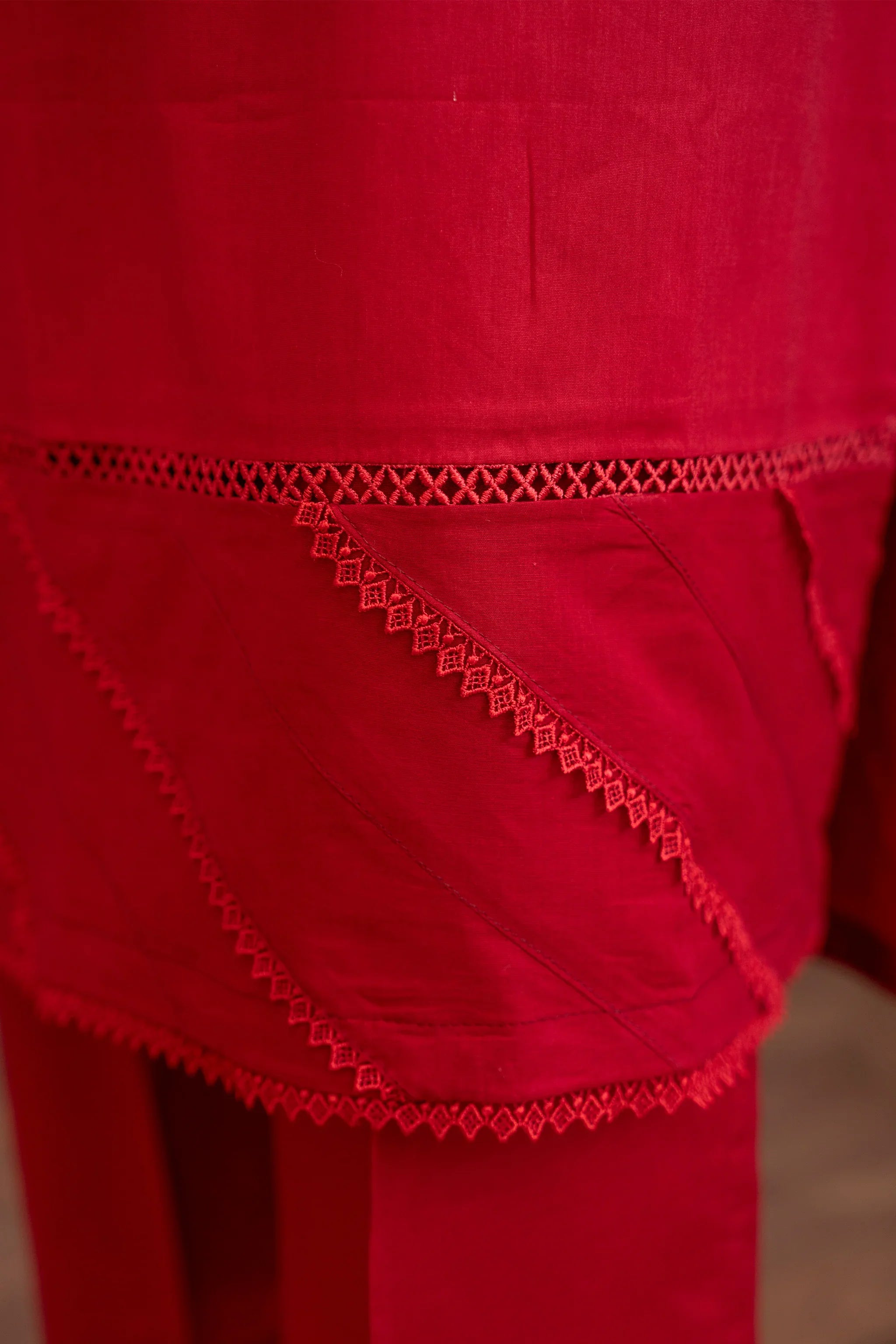 2 Piece Red Lawn Suit Ready To Wear - AR-S2-07 - ARFARIWAJ