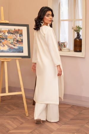 2 Piece White Lawn Suit Ready To Wear - AR-S2-08 - ARFARIWAJ
