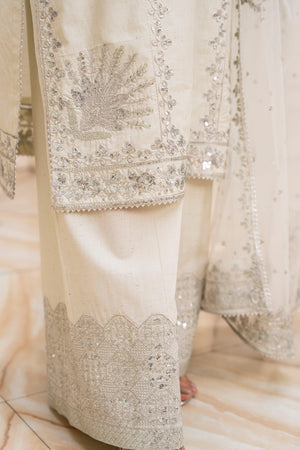 3PC Pastel Grey Naps Lawn Ready To Wear -AR-3643 - ARFARIWAJ