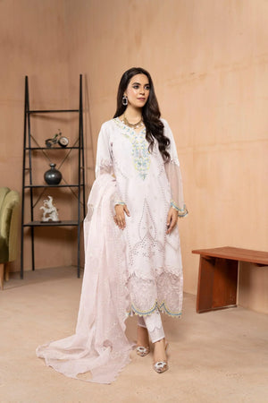 3 PC Embroidered Lawn Suit RTW - AR-2953 (Rebel) - ARFARIWAJ