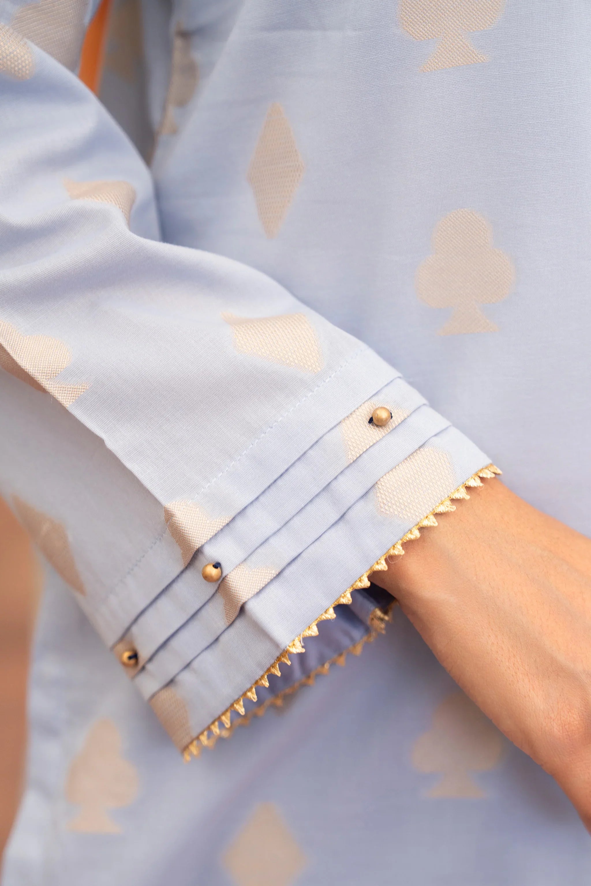 3 PC Lilac Jacquard Suit Ready To Wear - AR-3646 - ARFARIWAJ