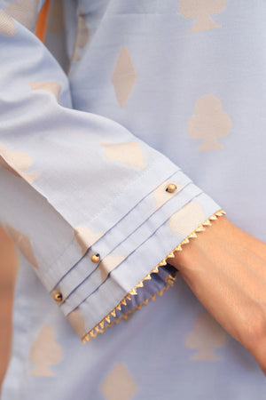 3 PC Lilac Jacquard Suit Ready To Wear - AR-3646 - ARFARIWAJ