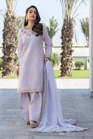 3 PC Lilac Self Jacquard Ready To Wear - AR-3725 - ARFARIWAJ