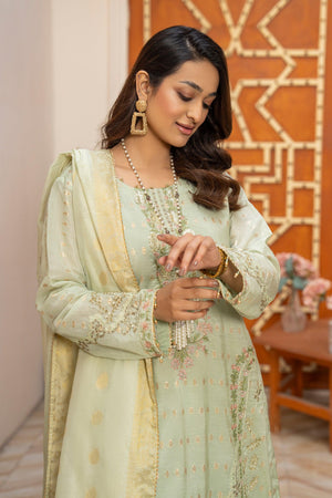 3 Pcs Pistachio Jacquard Ready To Wear - AR-3672 - ARFARIWAJ