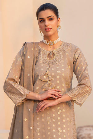 3 Pcs Skin Zari Jacquard Ready To Wear - AR-3384 - ARFARIWAJ