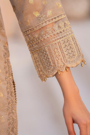 3 Pcs Skin Zari Jacquard Ready To Wear - AR-3384 - ARFARIWAJ