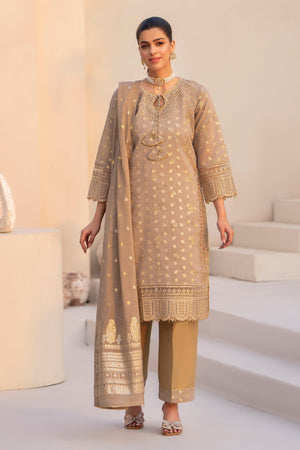 3 Pcs Skin Zari Jacquard Ready To Wear - AR-3384 - ARFARIWAJ