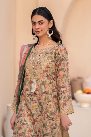 3 Piece Beige Munnar Ready To Wear - AR-3516 - ARFARIWAJ