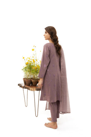 3 Piece Cotton Suit RTW - AR-2924-S23-Lavender - ARFARIWAJ