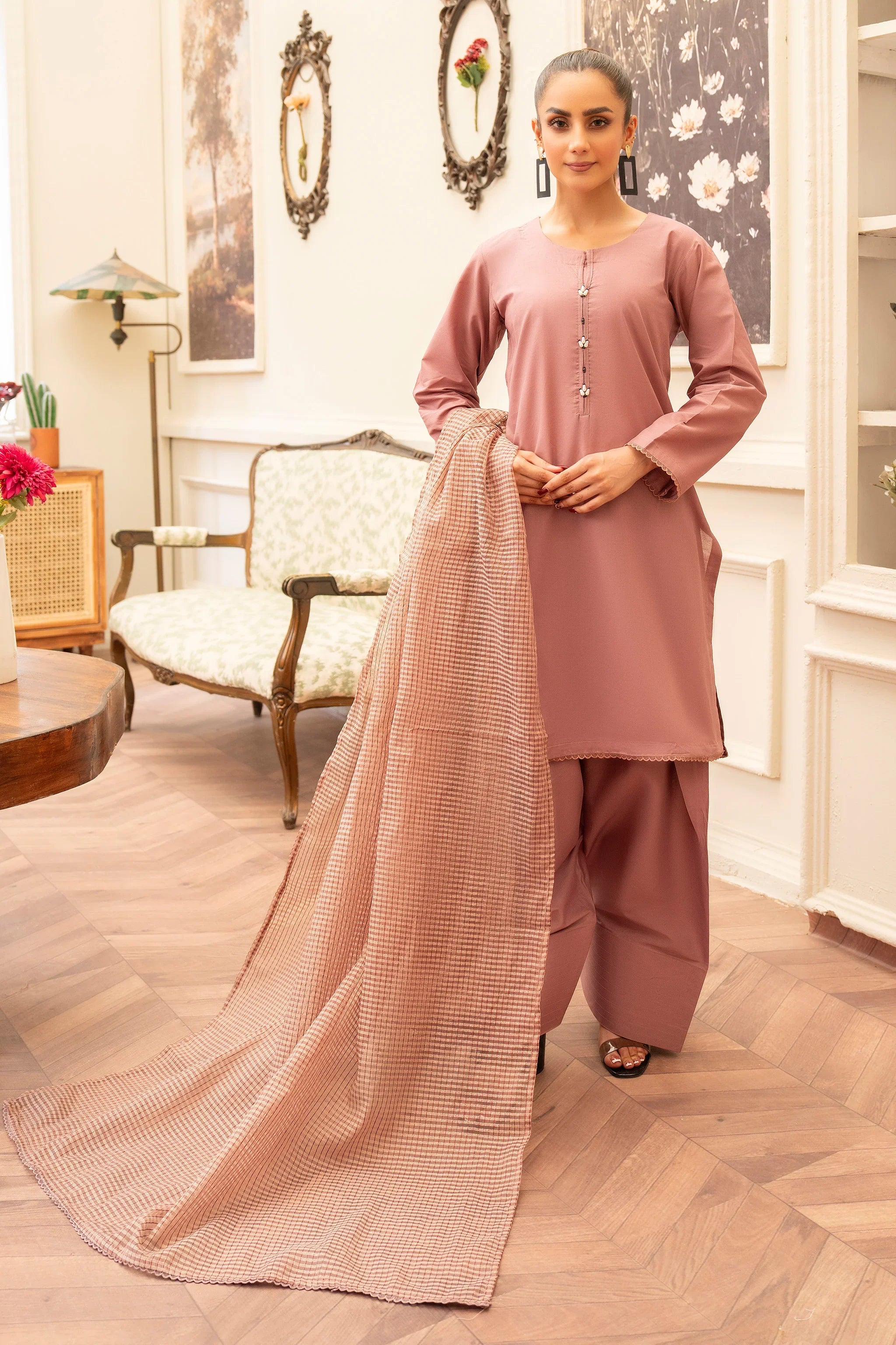 3 Piece Falsa Lawn Suit Ready To Wear - AR-3744 - ARFARIWAJ