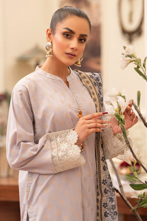 3 Piece Grey Jacquard Suit RTW - AR-3559 - ARFARIWAJ