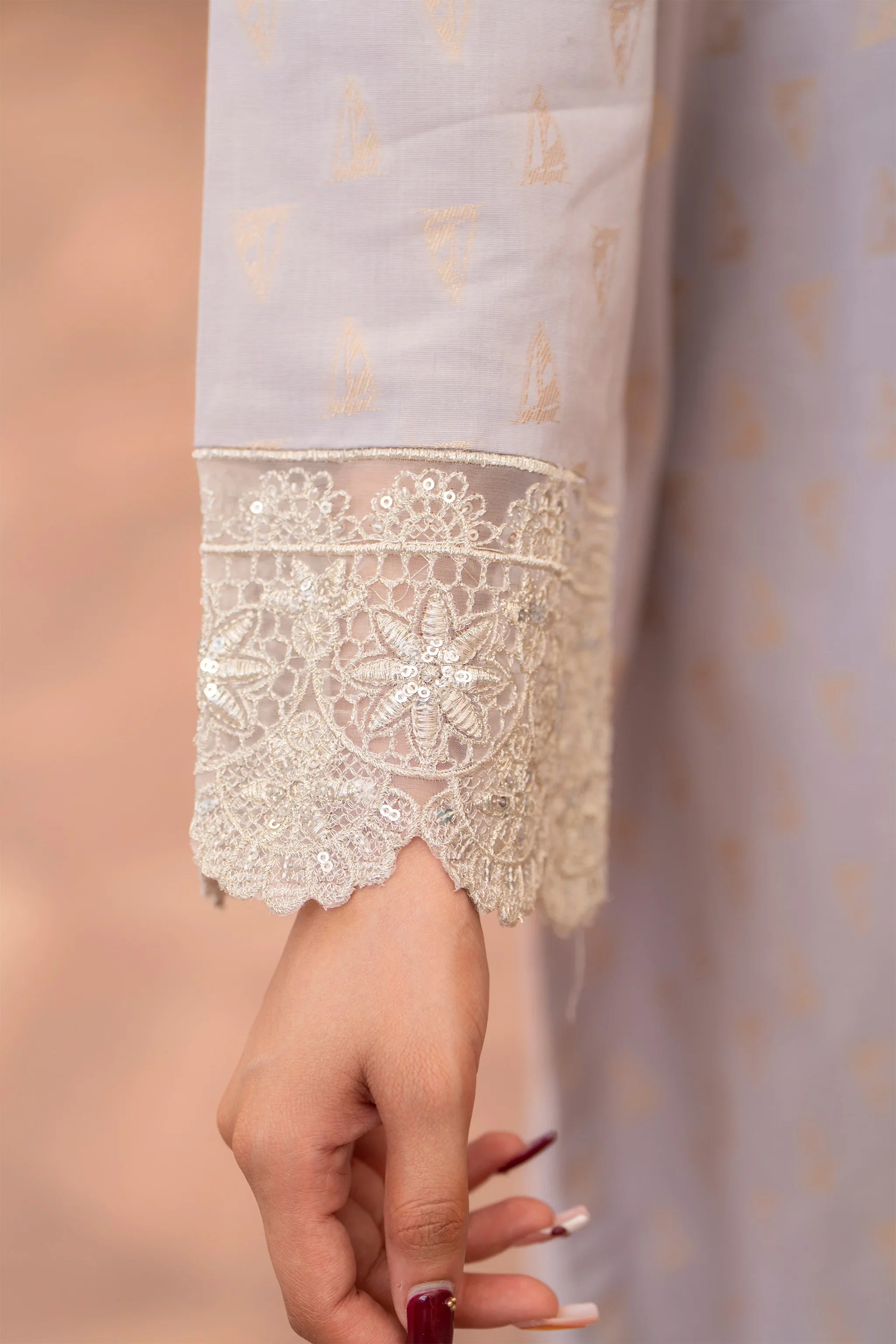 3 Piece Grey Jacquard Suit RTW - AR-3559 - ARFARIWAJ