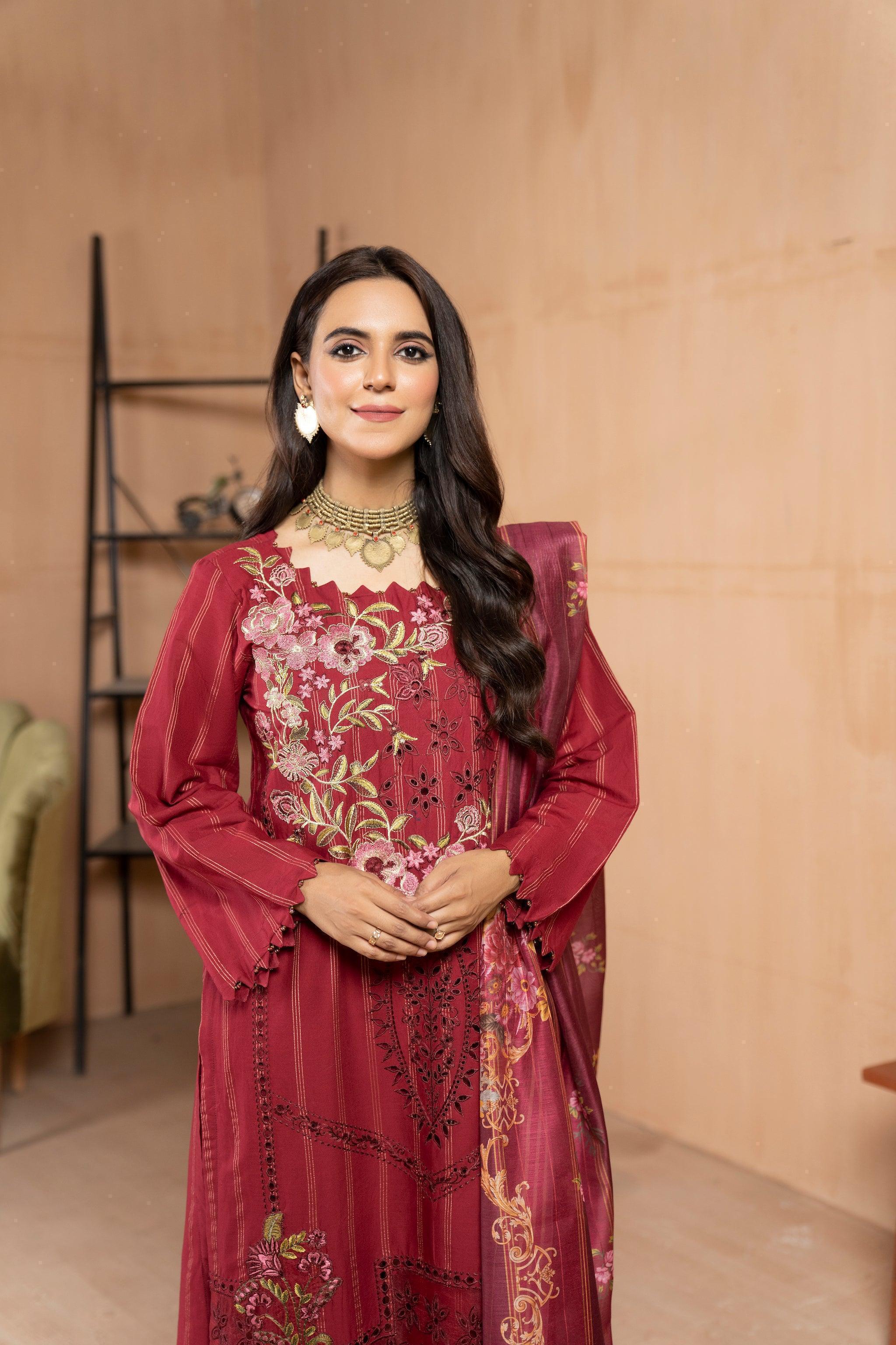 3 Piece Lawn Suit RTW - AR-2976 (Blooming Vine) - ARFARIWAJ