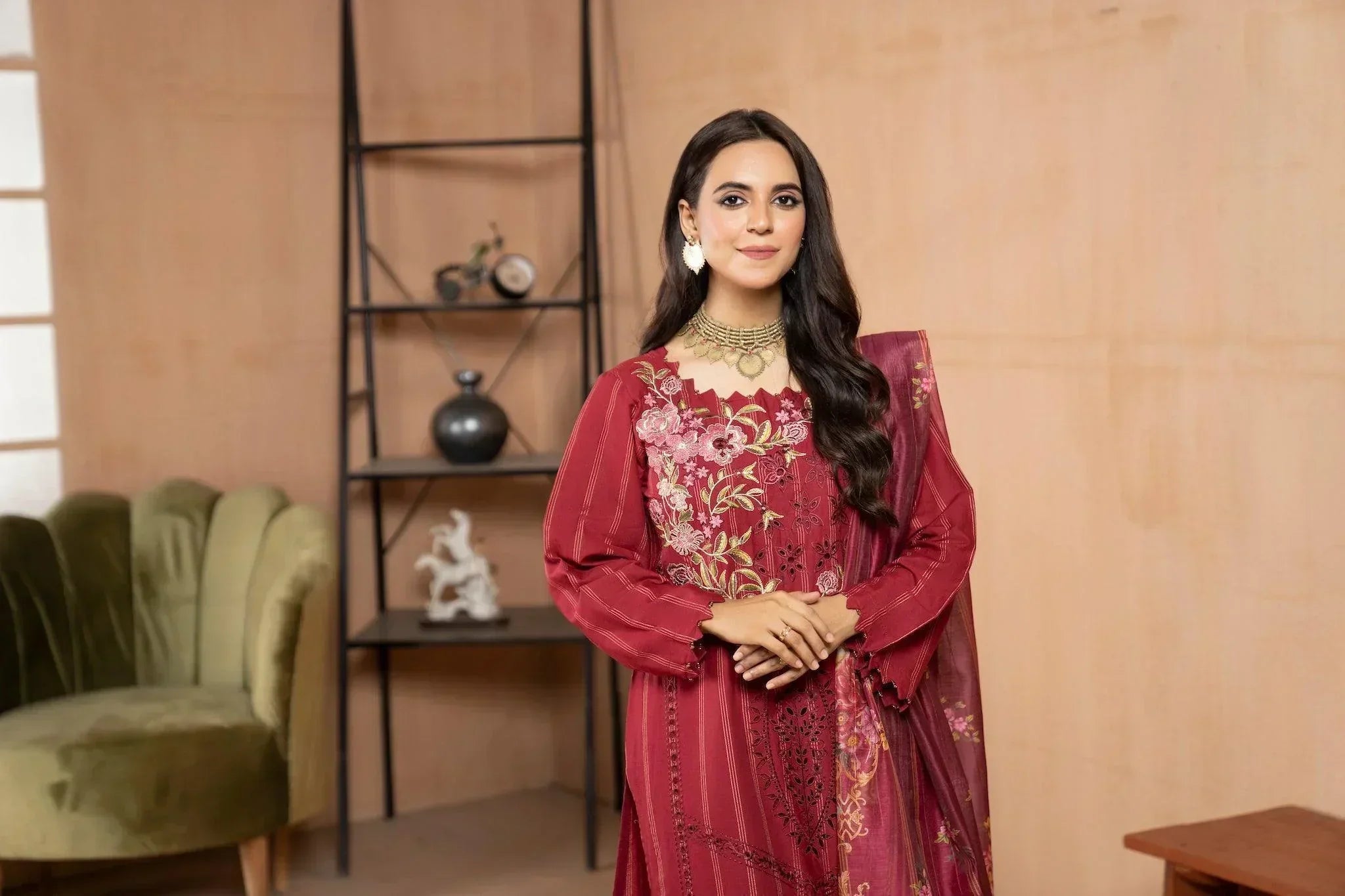 3 Piece Lawn Suit RTW - AR-2976 (Blooming Vine) - ARFARIWAJ