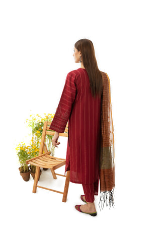 3 Piece Masuri Suit RTW - AR-2899-S23-DeepBloom - ARFARIWAJ
