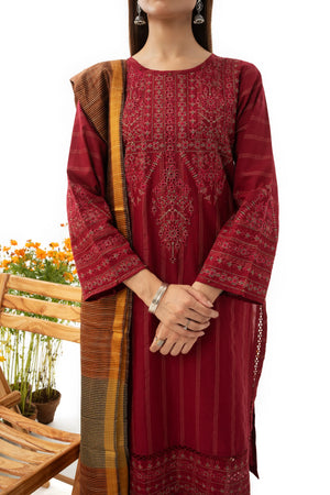 3 Piece Masuri Suit RTW - AR-2899-S23-DeepBloom - ARFARIWAJ