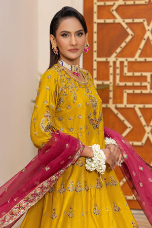 3 Piece Mustard Thai Silk Ready To Wear - IN-307 - ARFARIWAJ