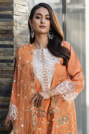 3 Piece Orange Peel Poplin Ready To Wear - AR-3620 - ARFARIWAJ