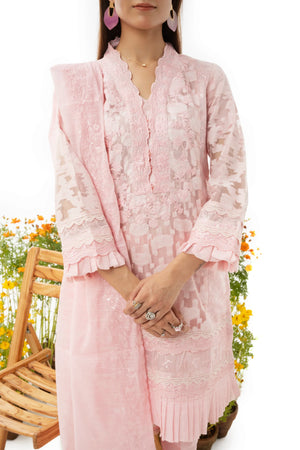 3 Piece Organza Suit RTW - IN-28-S23-Pink Passion - ARFARIWAJ