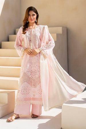 3 Piece Pink Poplin Ready to Wear - AR-3766 - ARFARIWAJ