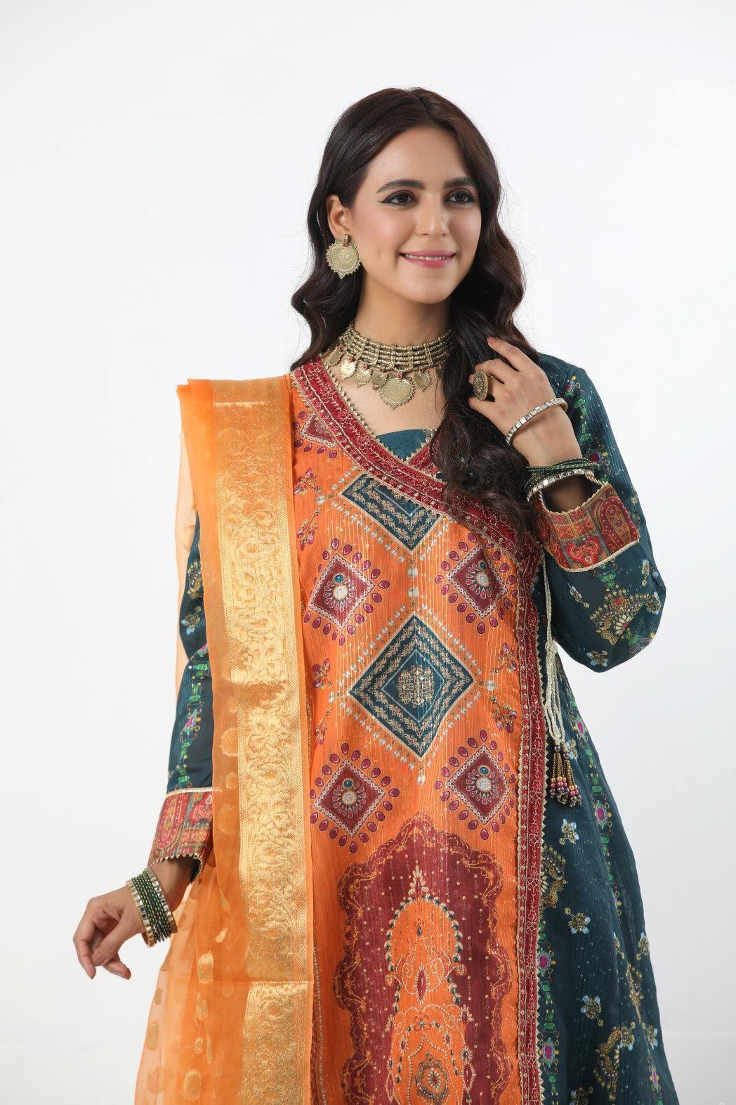 3 Piece Printed Munnar RTW - AR-2812-(Mushq)-S23 - ARFARIWAJ