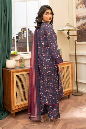 3 Piece Purple Digital Lawn Suit RTW - AR-3692 - ARFARIWAJ