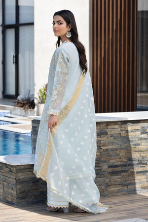 3 Piece Sky Blue Karandi Ready To Wear - IN-356 - ARFARIWAJ