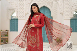 3 Piece Linen Embroidered Suit Luxury Pret - AR-3043-Bag-e-Sukhan - ARFARIWAJ