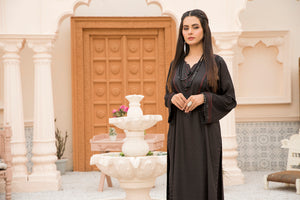 Black 2 Piece Self Linen Suit Pret - AR-3269 - ARFARIWAJ