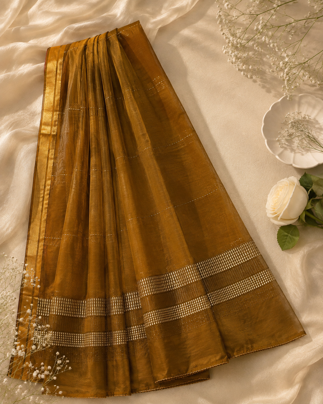Brown Jacquard Dupatta
