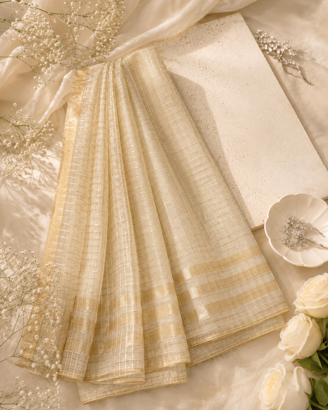 Butter Check Lorex Dupatta