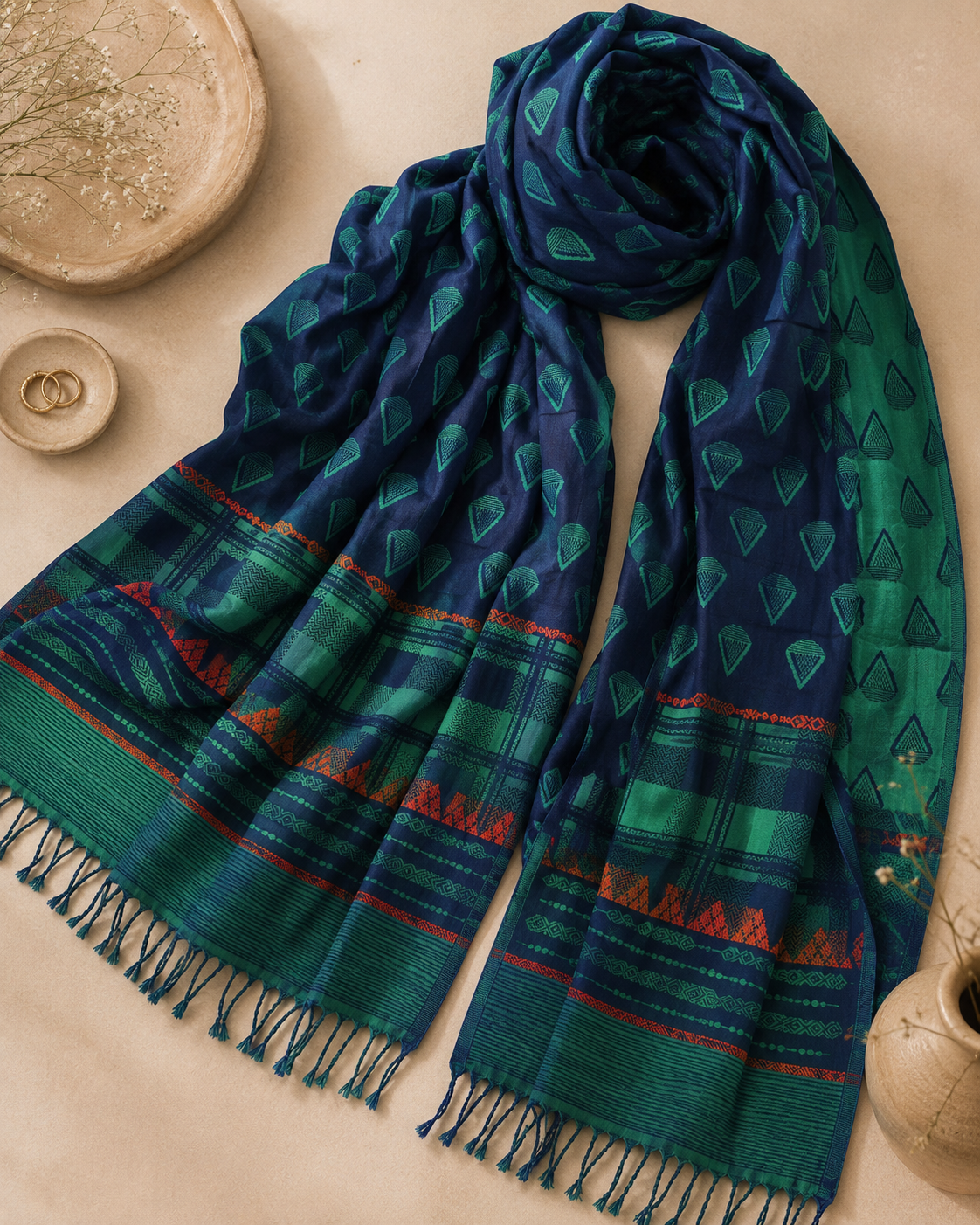 Zinc Pashmina Jacquard Shawl