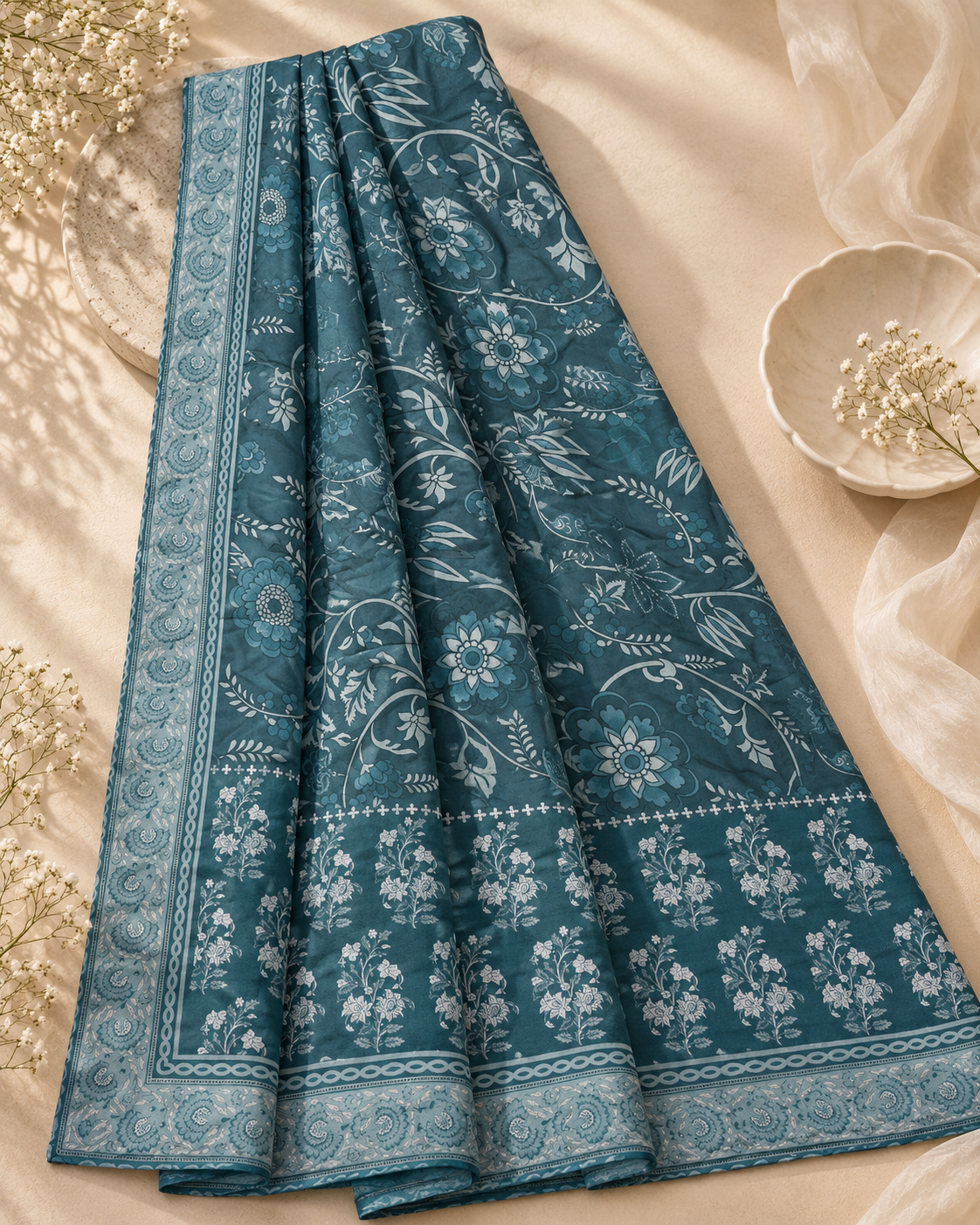 Zinc Printed Poly Wool Shawl