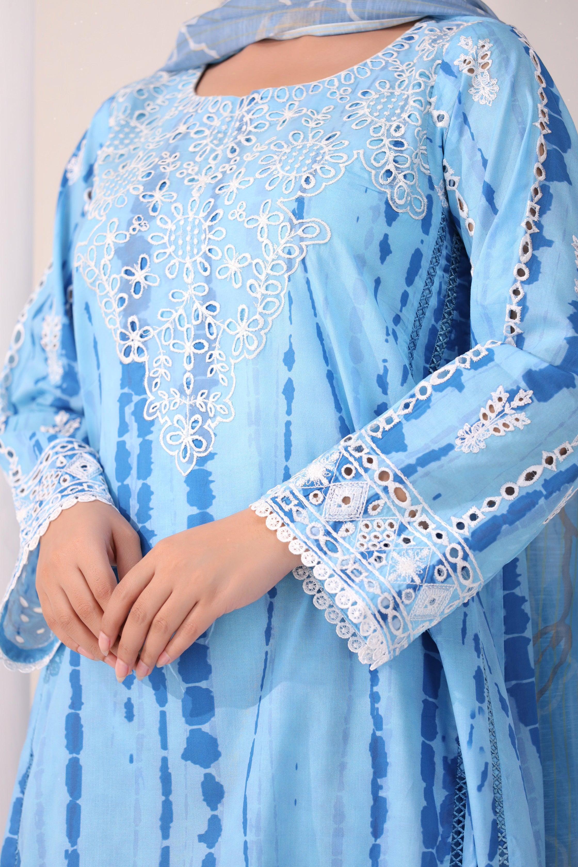 3 Piece Printed Lawn Suit Pret - AR-3155-Cool art - ARFARIWAJ