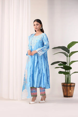 3 Piece Printed Lawn Suit Pret - AR-3155-Cool art - ARFARIWAJ