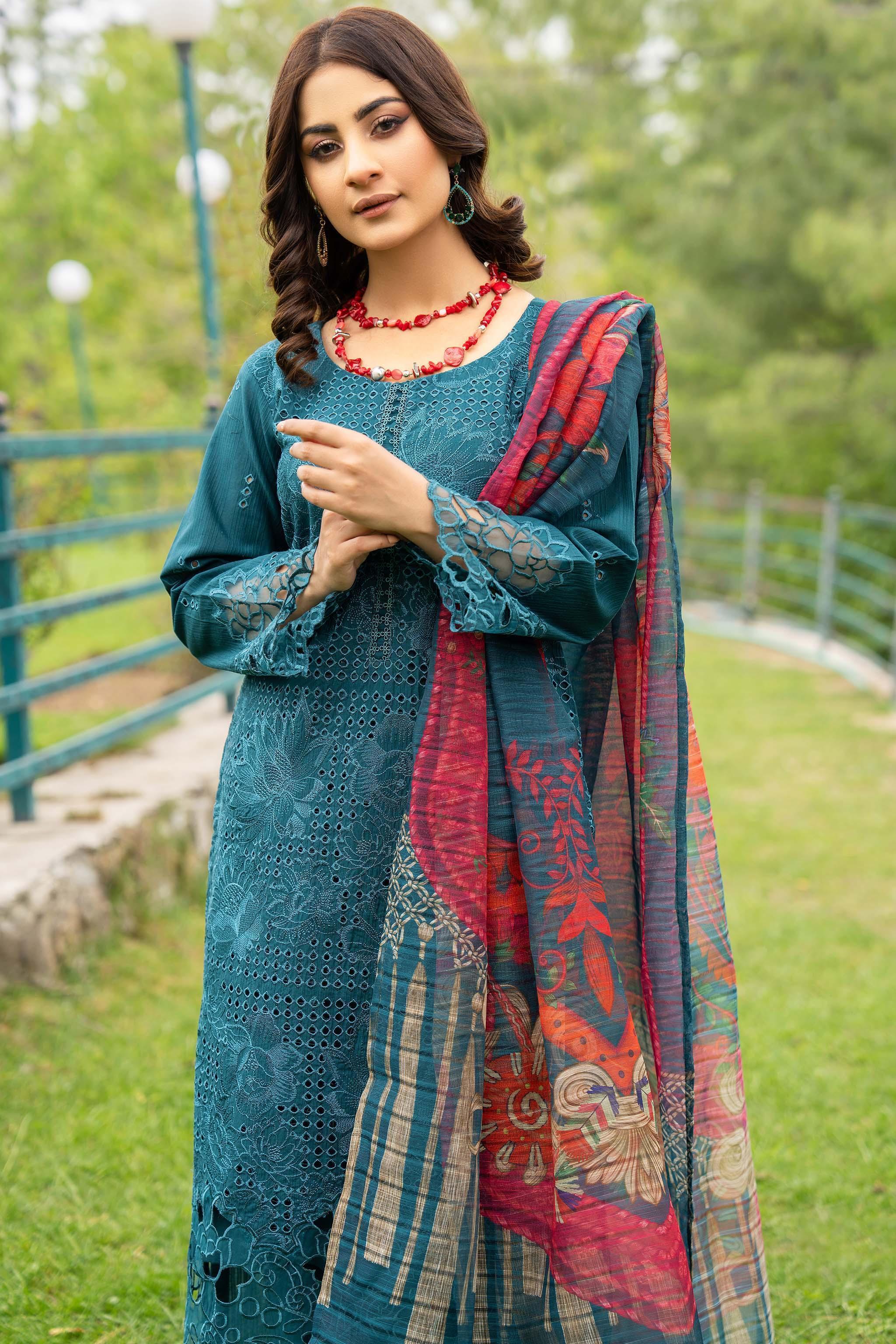 3 Piece Embroidered Ready To Wear - AR-3259-Kashimiri Neelum - ARFARIWAJ