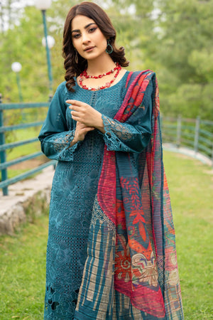 3 Piece Embroidered Ready To Wear - AR-3259-Kashimiri Neelum - ARFARIWAJ