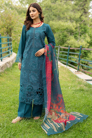 3 Piece Embroidered Ready To Wear - AR-3259-Kashimiri Neelum - ARFARIWAJ