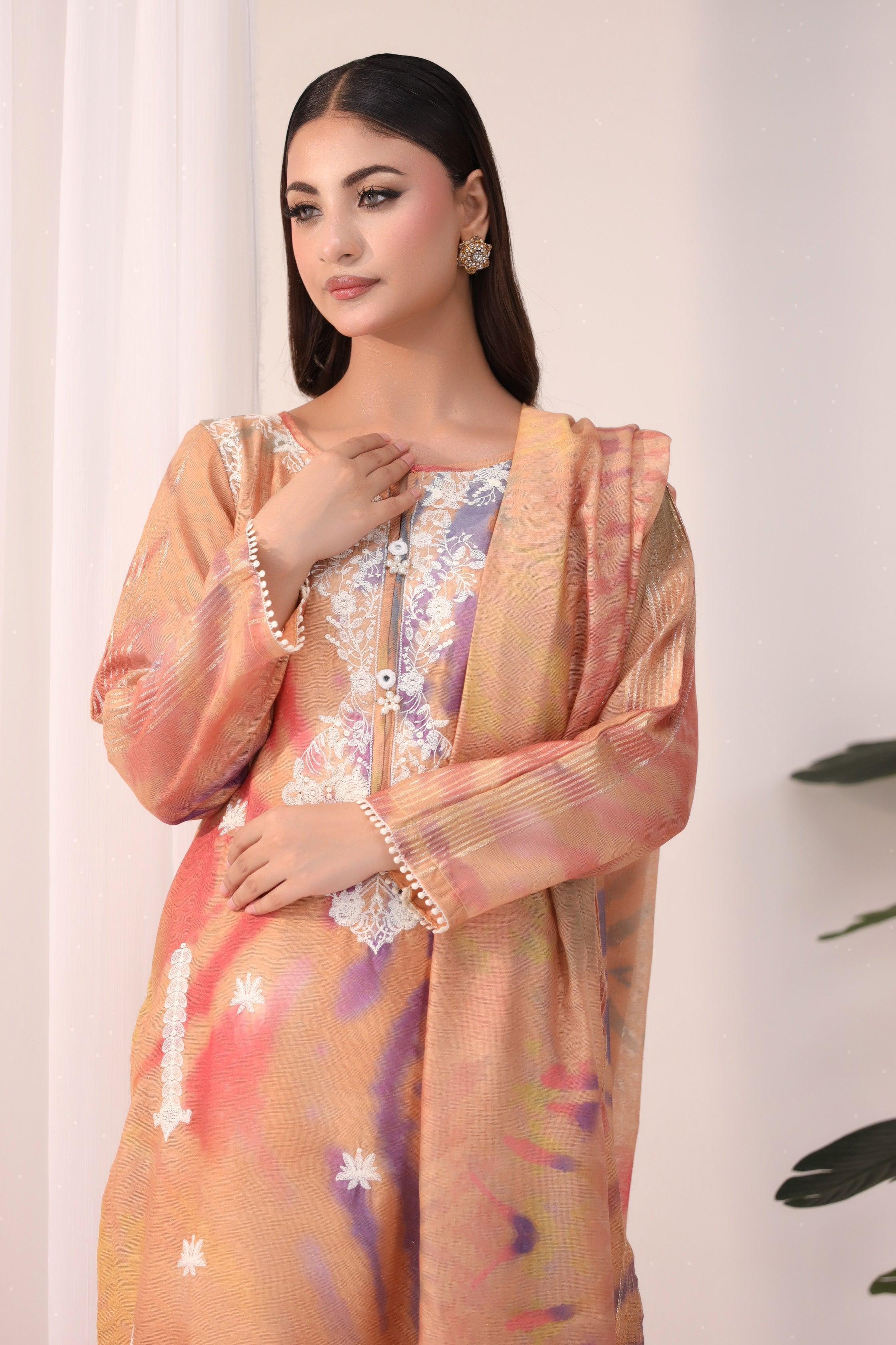 RASHK 3 Piece Embroidered Ready To Wear Suit - AR-2785-Rashk - ARFARIWAJ