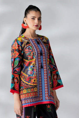 Raw Silk Black Fusion Blend Co-Ord Set - AR-3489 - ARFARIWAJ