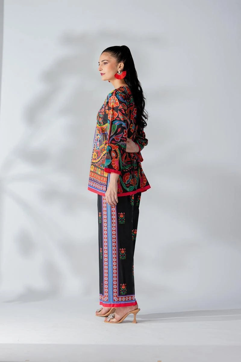 Raw Silk Black Fusion Blend Co-Ord Set