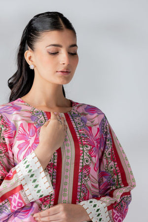 Raw Silk Flamingo Pink Fusion Blend Co-Ord Set - AR-3498 - ARFARIWAJ