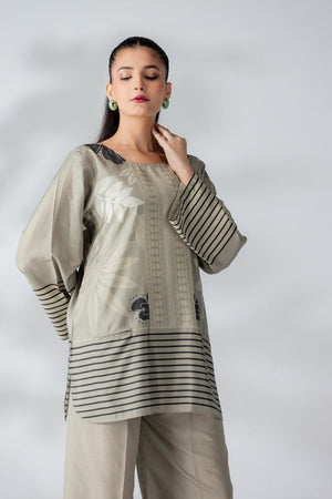 Raw Silk Sage Green Fusion Blend Co-Ord Set - AR-3509 - ARFARIWAJ